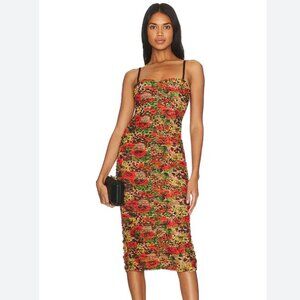 L'AGENCE Caprice Dress Leopard & Roses. Worn less than 2 Hrs. Size 0/ XS/XXS